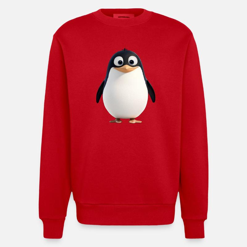 Der Pinguin, ein Frackträger - Heavyweight Oversized Organic Crew Neck Made in EU - Rot