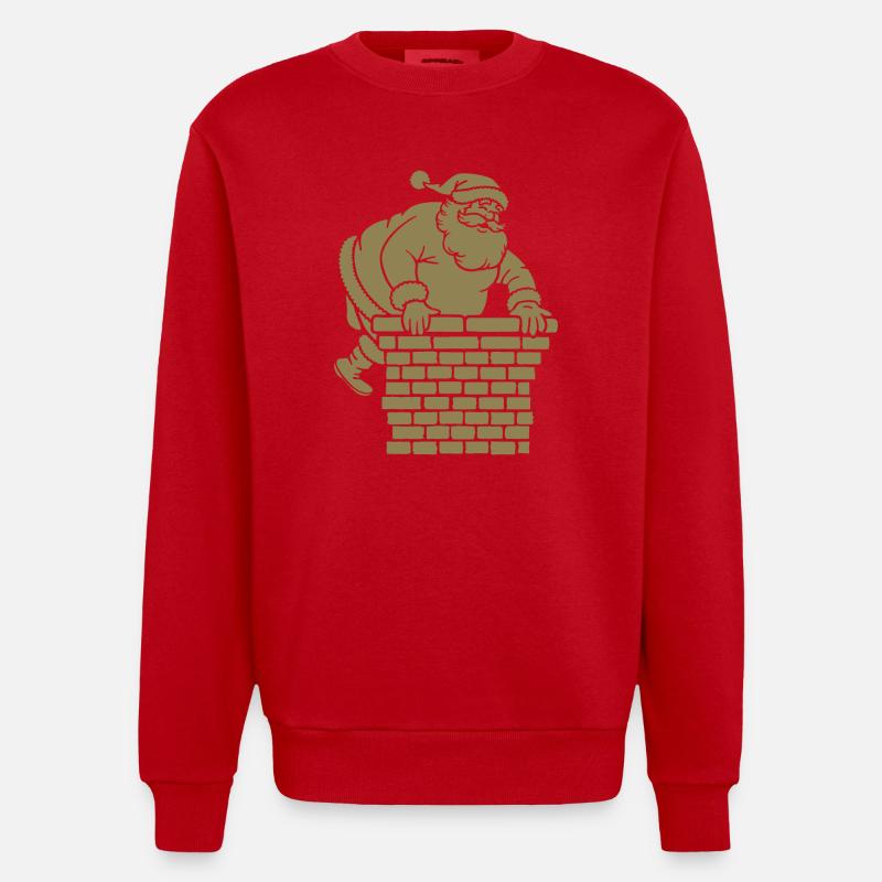 Weihnachtsmann Silhouette Minimalistisch - Heavyweight Oversized Organic Crew Neck Made in EU - Rot