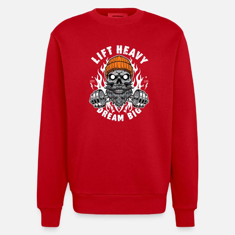 Heben Sie schwer - Heavyweight Oversized Organic Crew Neck Made in EU - Rot