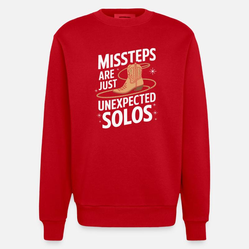 Line Dancing Dancing Dancers - Heavyweight Oversized Organic Crew Neck Made in EU - red
