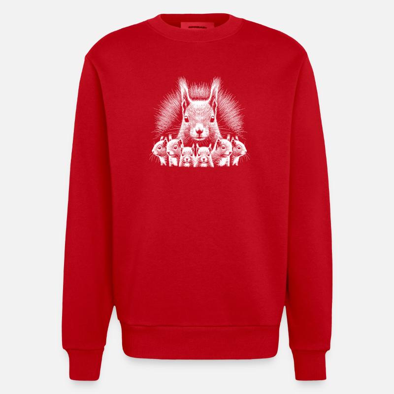 Eichhörnchen - Heavyweight Oversized Organic Crew Neck Made in EU - Rot