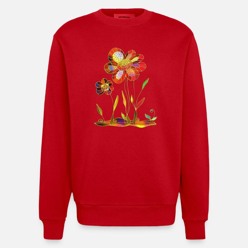 Fleur - Sweat bio épais oversize fabriqué en UE - rouge