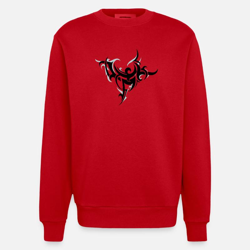 Tribal 2 - Heavyweight Oversized Organic Crew Neck Made in EU - Rot