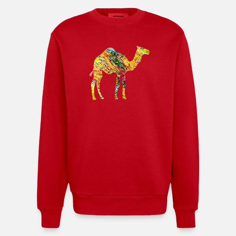 Kamel - Heavyweight Oversized Organic Crew Neck Made in EU - Rot