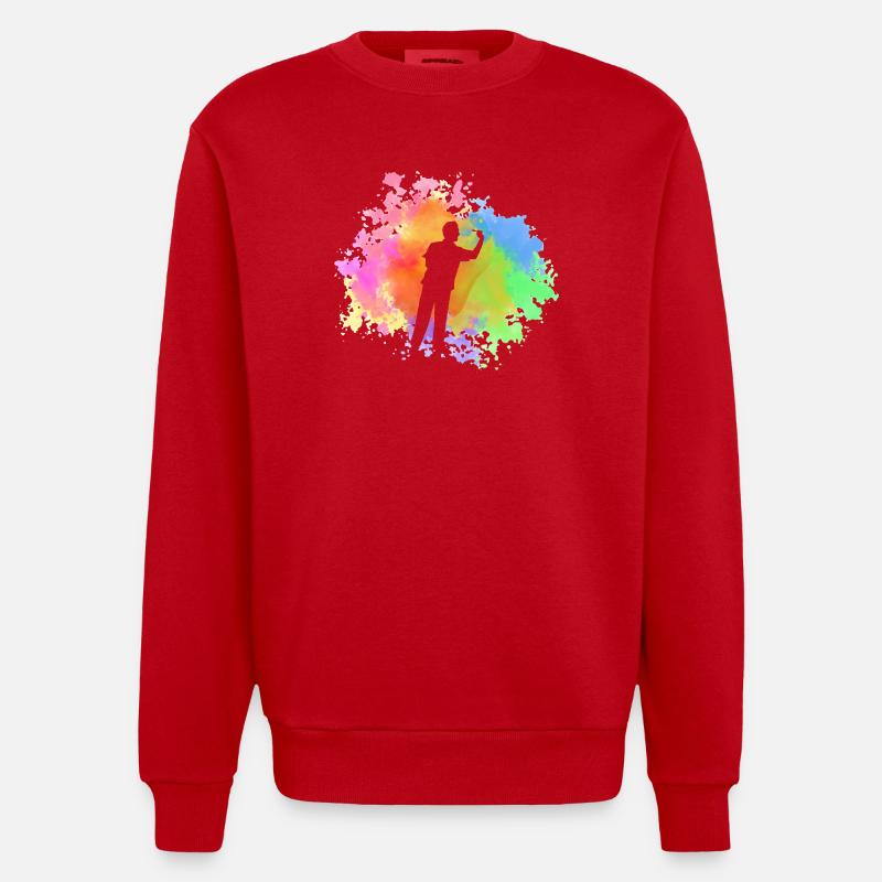 Joueur de fléchettes Fléchettes - Sweat bio épais oversize fabriqué en UE - rouge