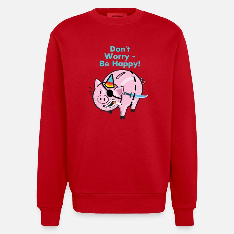 Cochon de pirate - Sweat bio épais oversize fabriqué en UE - rouge