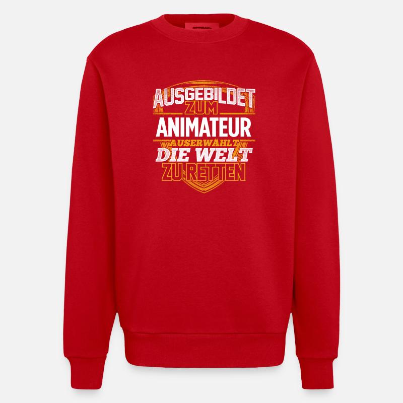 ANIMATEUR - Der Auserwählte - Heavyweight Oversized Organic Crew Neck Made in EU - Rot