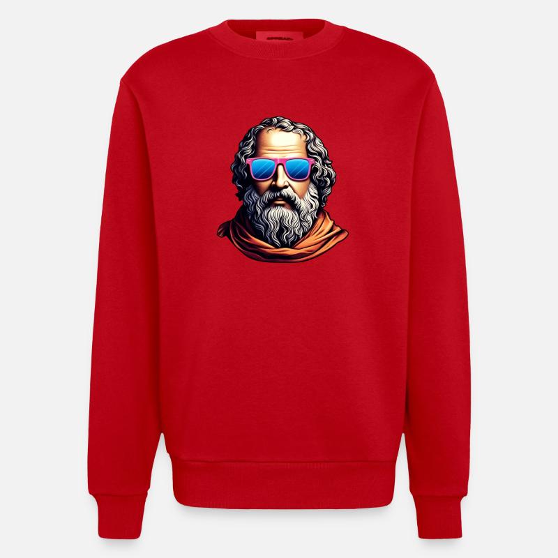 Buste Philosophe Rétro - Sweat bio épais oversize fabriqué en UE - rouge