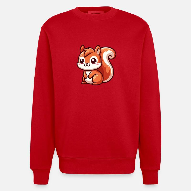 Kleines süßes Eichhörnchen - Heavyweight Oversized Organic Crew Neck Made in EU - Rot
