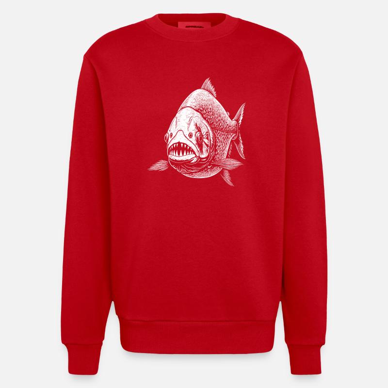 Piranhas - Sweat bio épais oversize fabriqué en UE - rouge