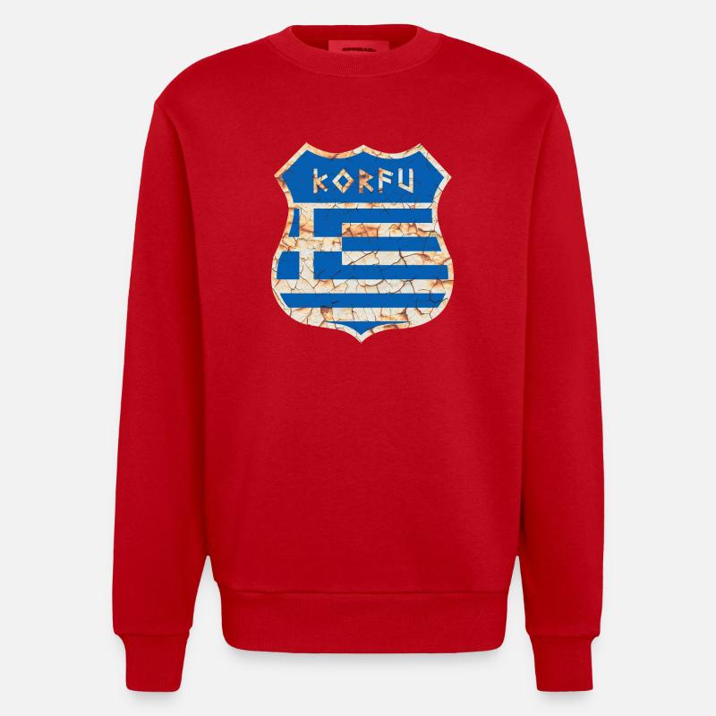 Corfou - Sweat bio épais oversize fabriqué en UE - rouge