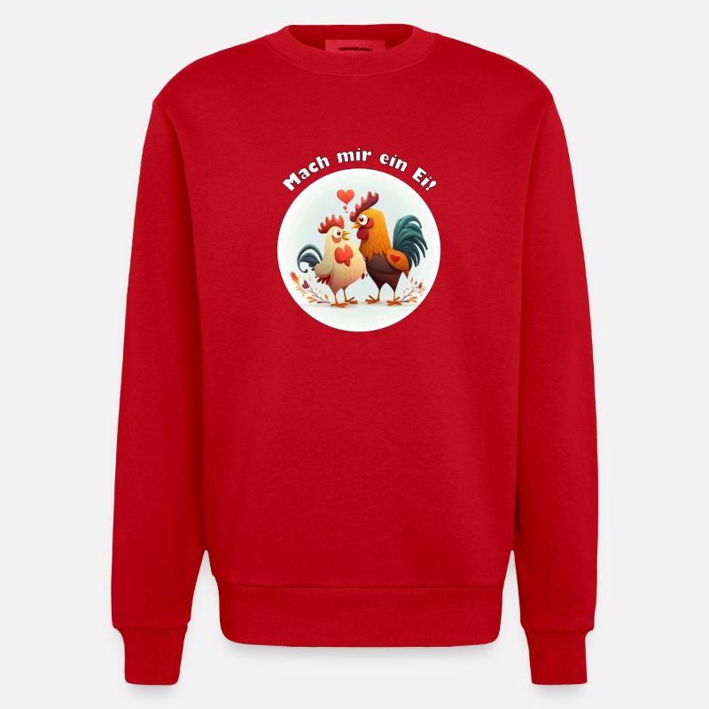 Mach mir ein Ei - Heavyweight Oversized Organic Crew Neck Made in EU - Rot