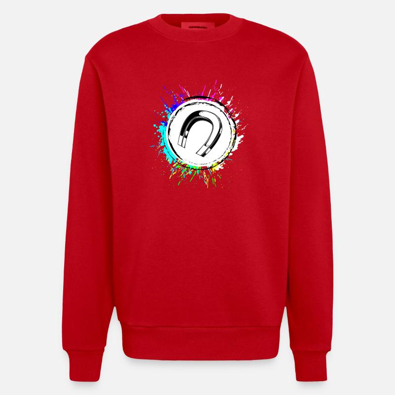 Aimant fer à cheval - Sweat bio épais oversize fabriqué en UE - rouge