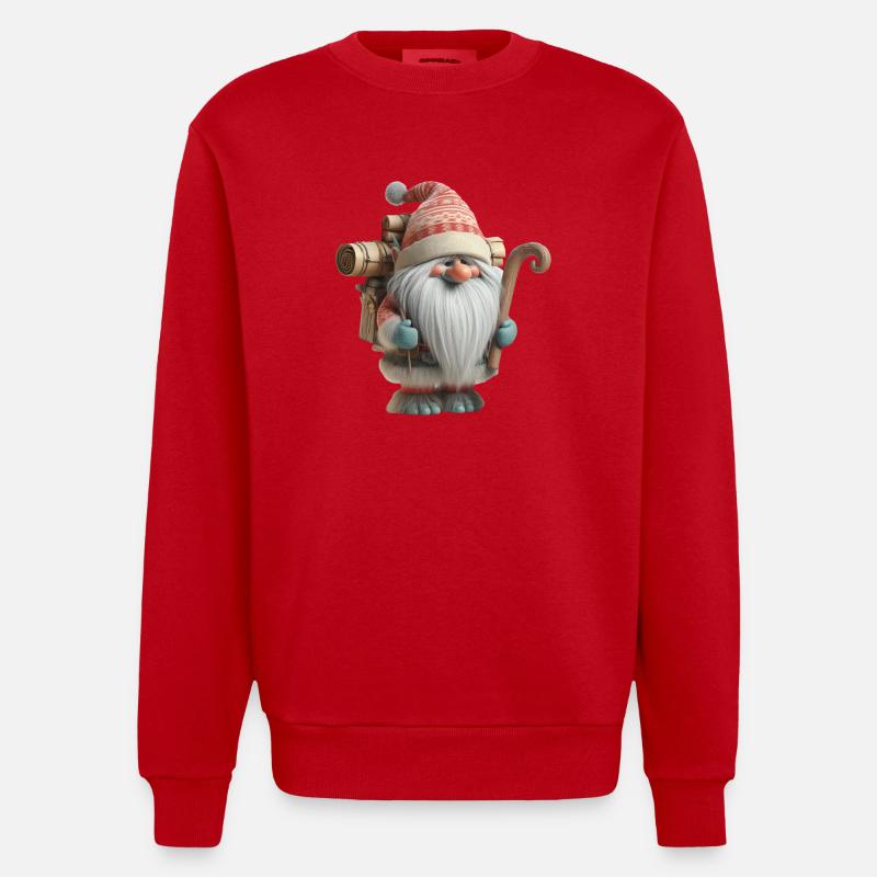 Troll de Noël 3 - Sweat bio épais oversize fabriqué en UE - rouge