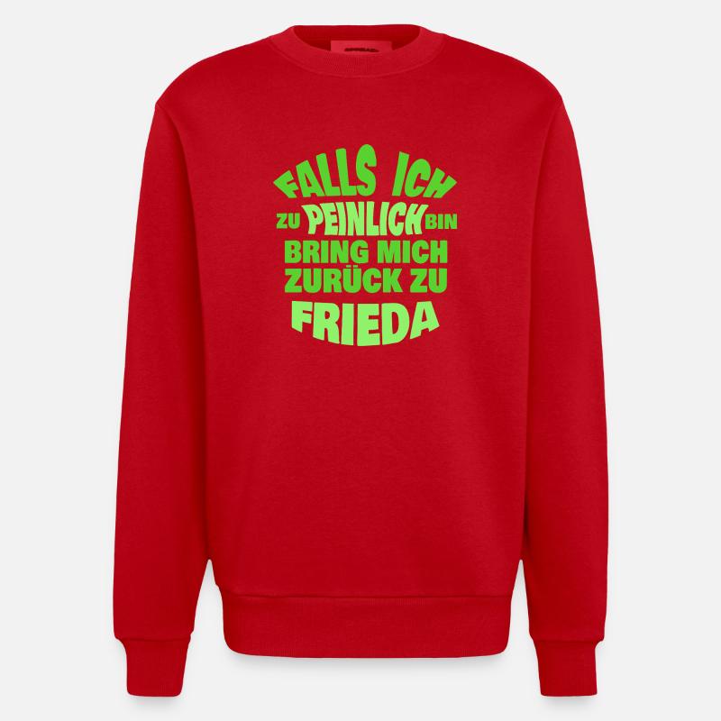 Bachelor party Frieda - Heavyweight Oversized Organic Crew Neck Made in EU - red