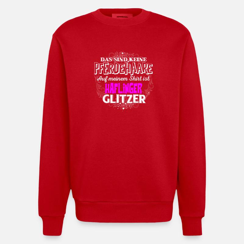 HAFLINGER - Glitzer - Heavyweight Oversized Organic Crew Neck Made in EU - Rot