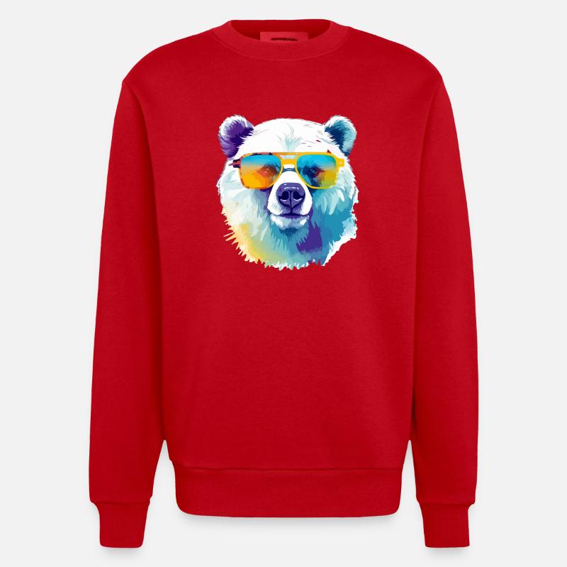 Bruce der Eisbär - Heavyweight Oversized Organic Crew Neck Made in EU - Rot
