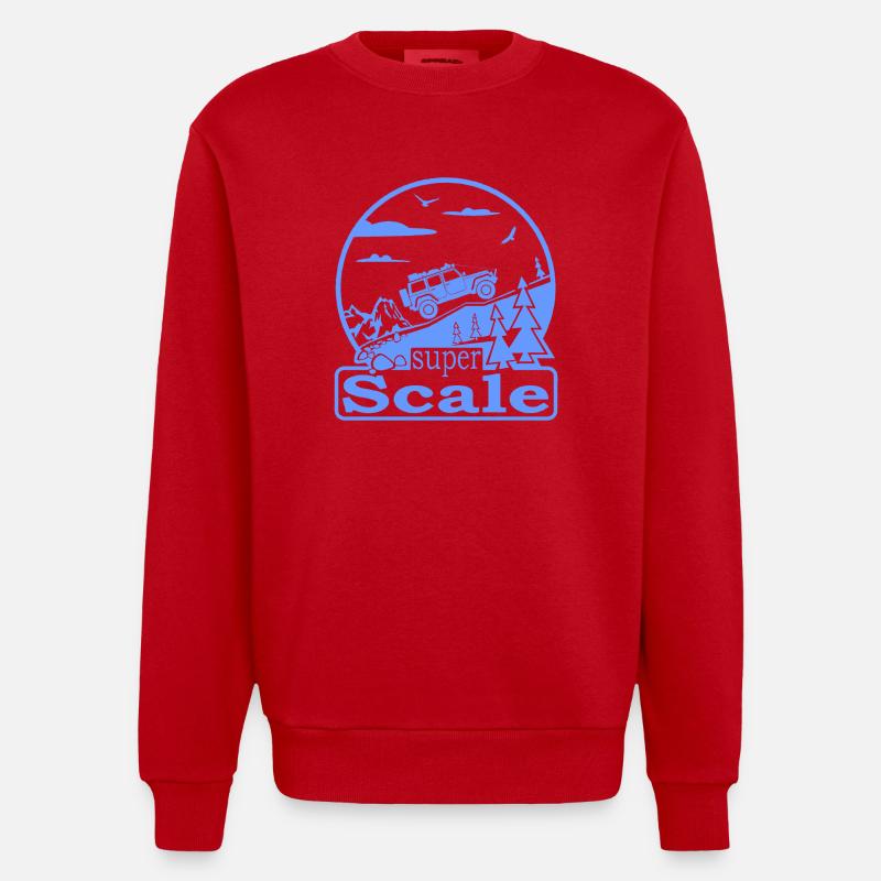superScale Logo blau - Heavyweight Oversized Organic Crew Neck Made in EU - Rot