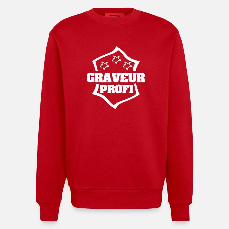 Beruf Graveur - Heavyweight Oversized Organic Crew Neck Made in EU - Rot