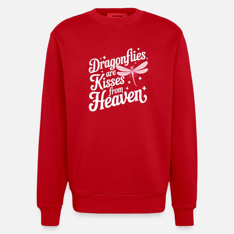 Libellule Libellules Insectes Nature - Sweat bio épais oversize fabriqué en UE - rouge