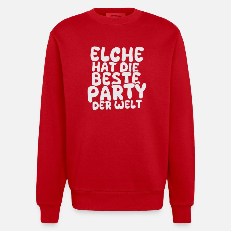 Destination de vacances Elche - Sweat bio épais oversize fabriqué en UE - rouge