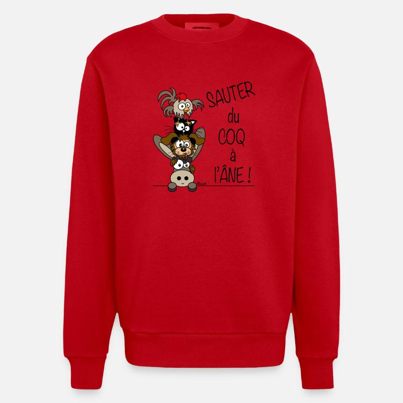 Sauter du Coq à l'Âne - Sweat bio épais oversize fabriqué en UE - rouge