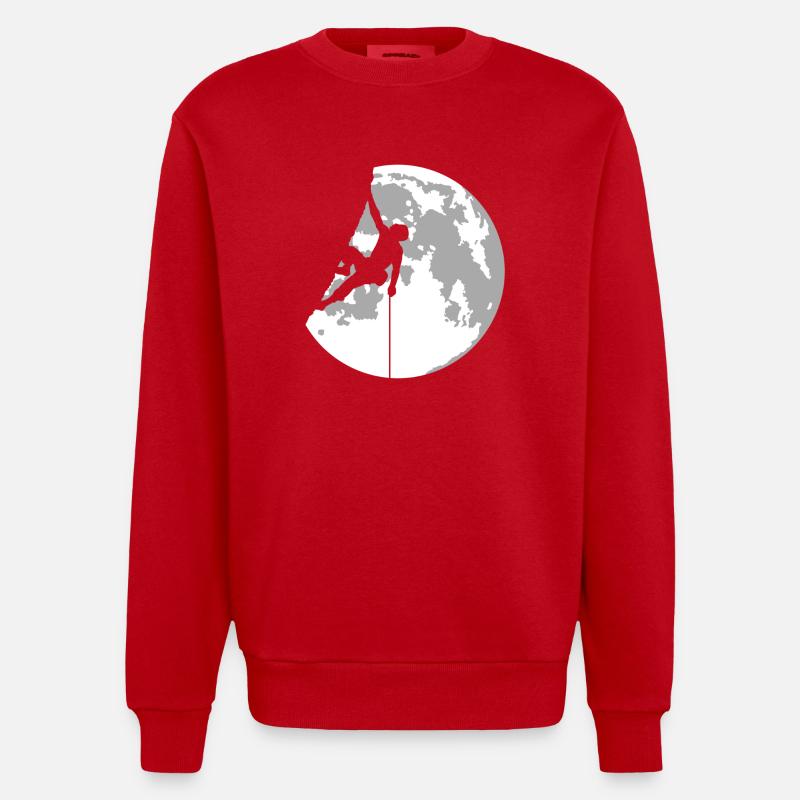 klettern - Heavyweight Oversized Organic Crew Neck Made in EU - Rot