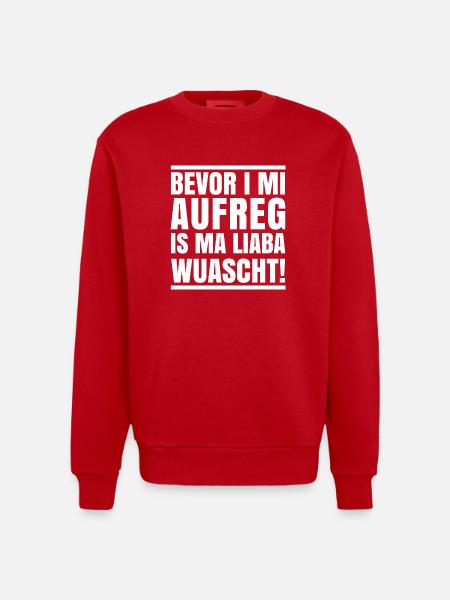 Bevor i mi aufreg - Heavyweight Oversized Organic Crew Neck Made in EU - Rot