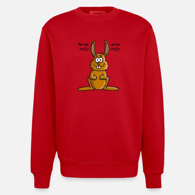 hase_02_e - Heavyweight Oversized Organic Crew Neck Made in EU - red