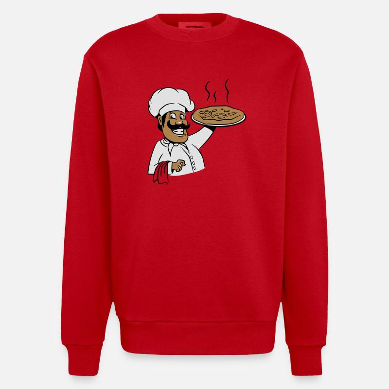 cuire la pizza de cuisson - Sweat bio épais oversize fabriqué en UE - rouge
