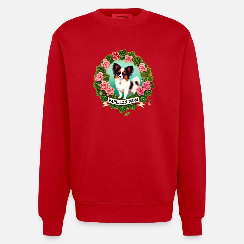Maman Papillon - Sweat bio épais oversize fabriqué en UE - rouge