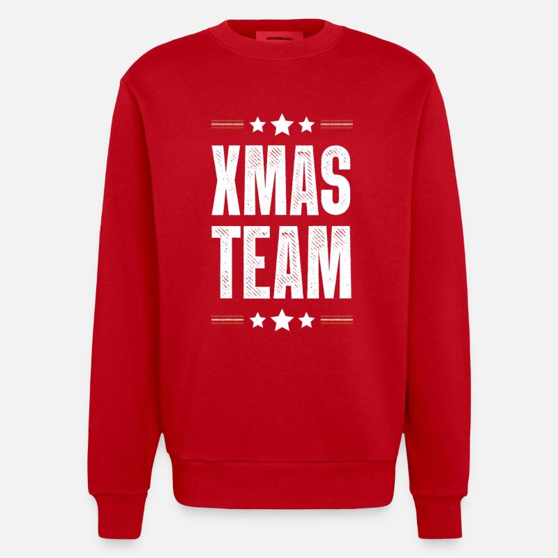 L’équipe de Noël - Sweat bio épais oversize fabriqué en UE - rouge