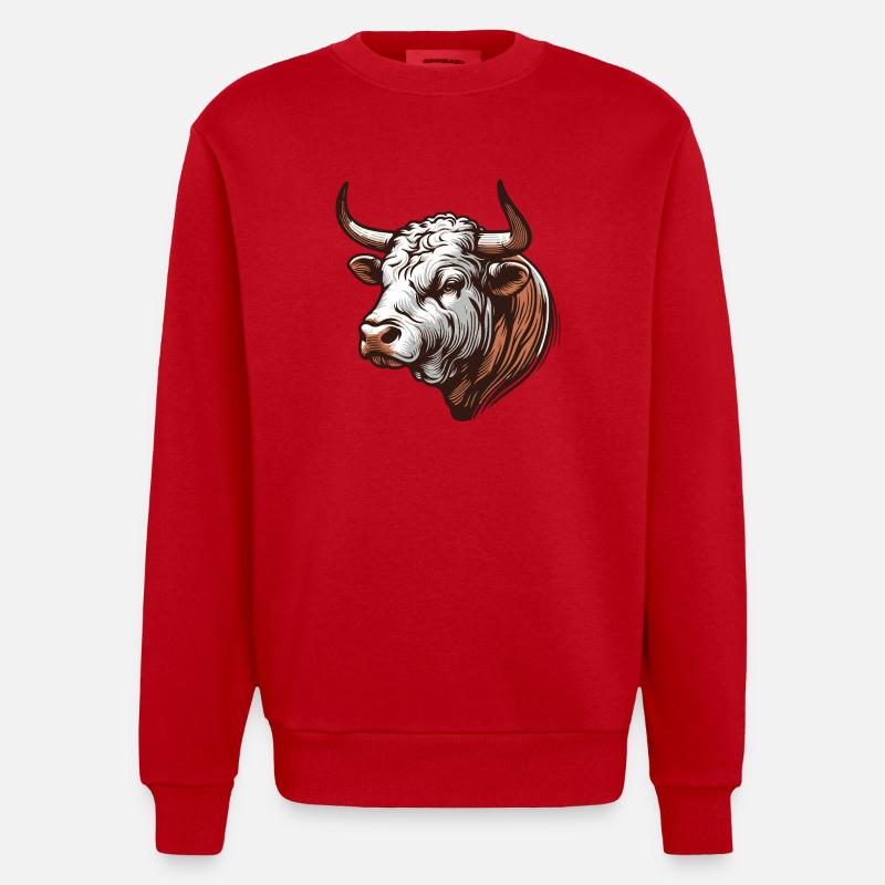 Bull - Heavyweight Oversized Organic Crew Neck Made in EU - red