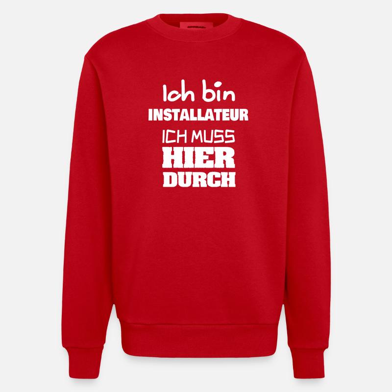 Plombier comme profession - Sweat bio épais oversize fabriqué en UE - rouge