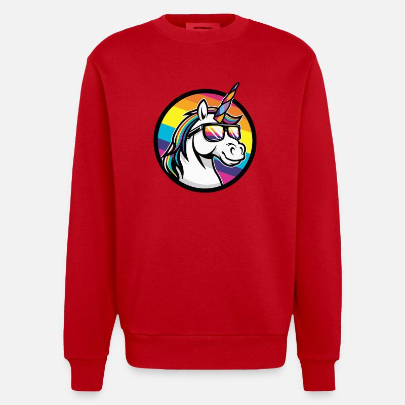 Einhorn Cool Sommer - Heavyweight Oversized Organic Crew Neck Made in EU - Rot