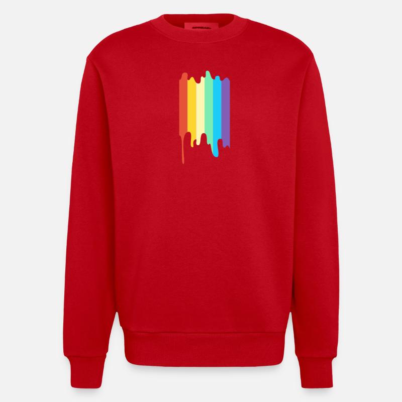 LGBT Regenbogenfarbe - Heavyweight Oversized Organic Crew Neck Made in EU - Rot