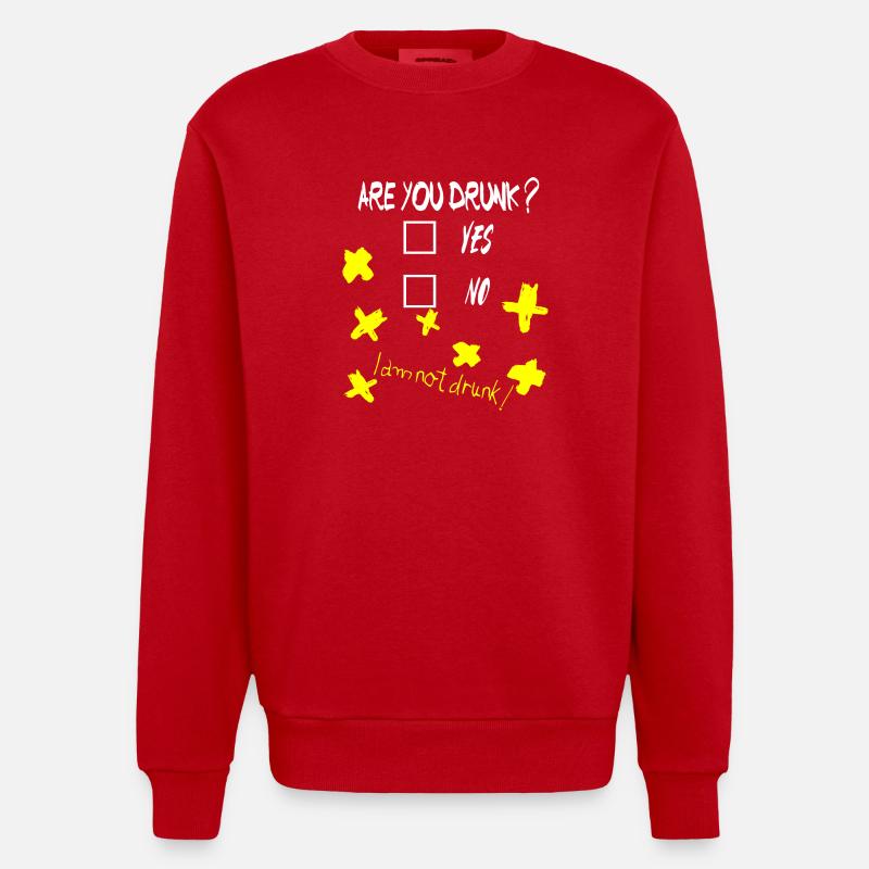 I am not Drunk - Heavyweight Oversized Organic Crew Neck Made in EU - red