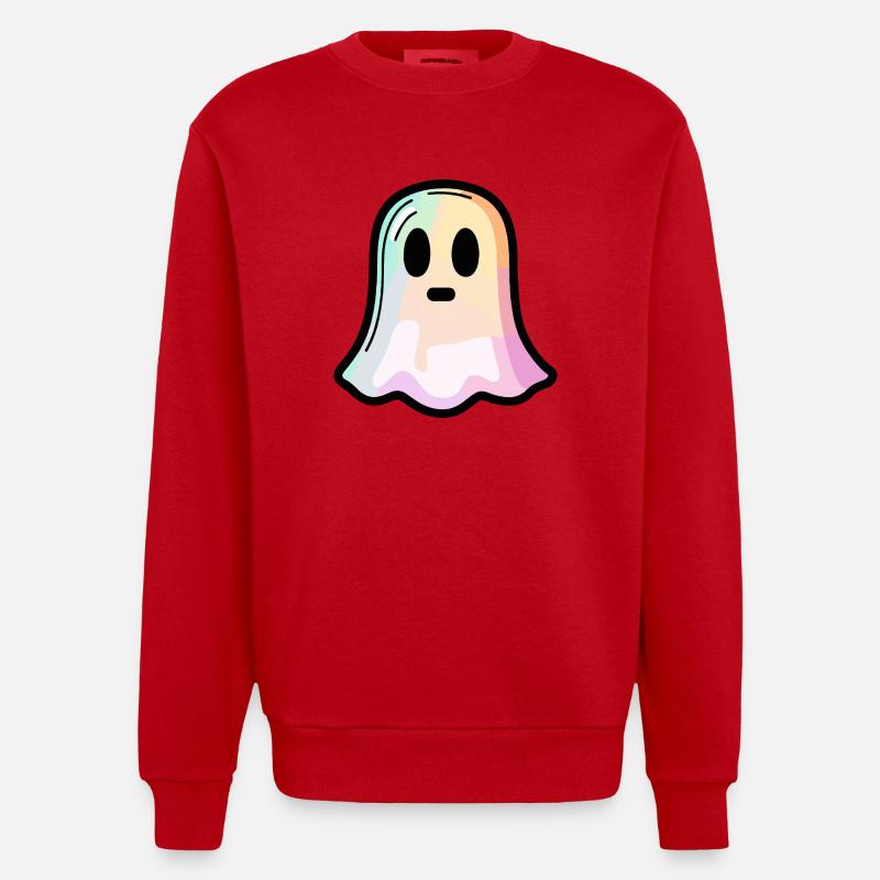 Geist Halloween Comic Süß - Heavyweight Oversized Organic Crew Neck Made in EU - Rot