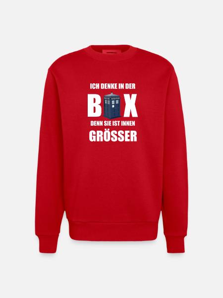 Sie ist innen grösser - Heavyweight Oversized Organic Crew Neck Made in EU - Rot