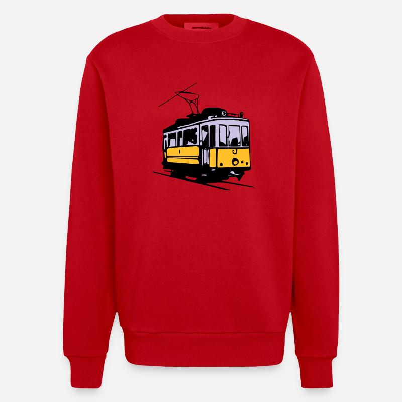 Strassenbahn / Tram - Heavyweight Oversized Organic Crew Neck Made in EU - Rot