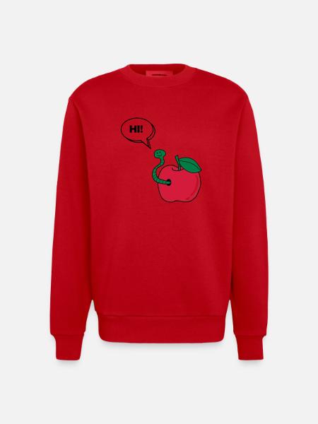 wurm_hi_02 - Heavyweight Oversized Organic Crew Neck Made in EU - red