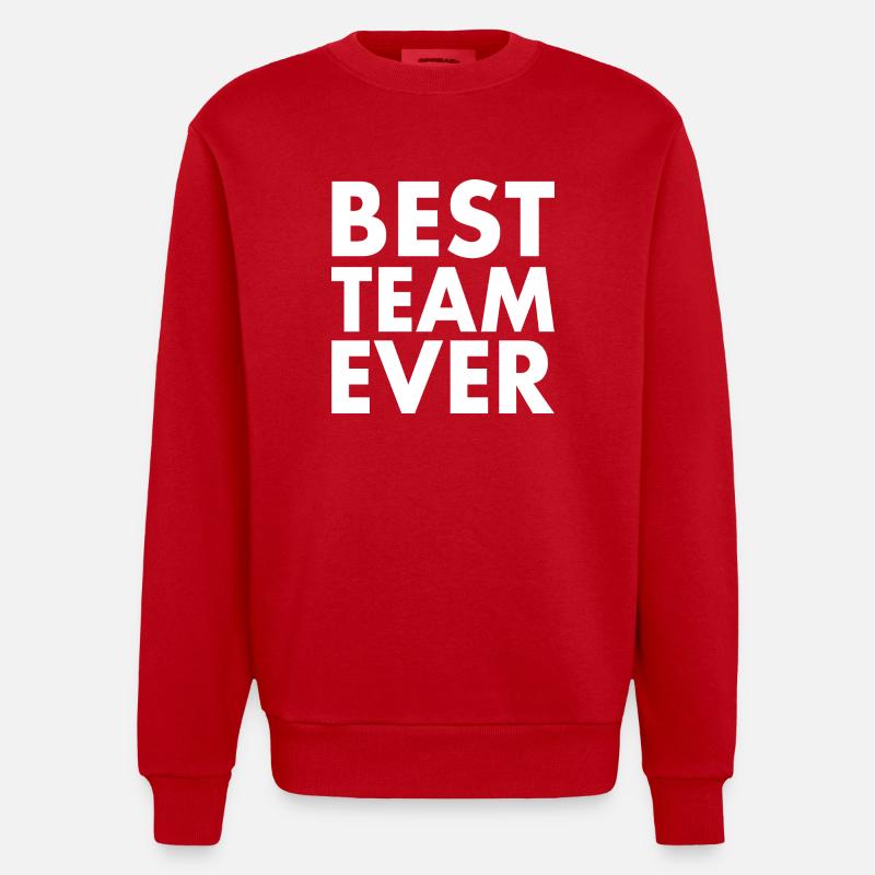 Best team ever - Sweat bio épais oversize fabriqué en UE - rouge