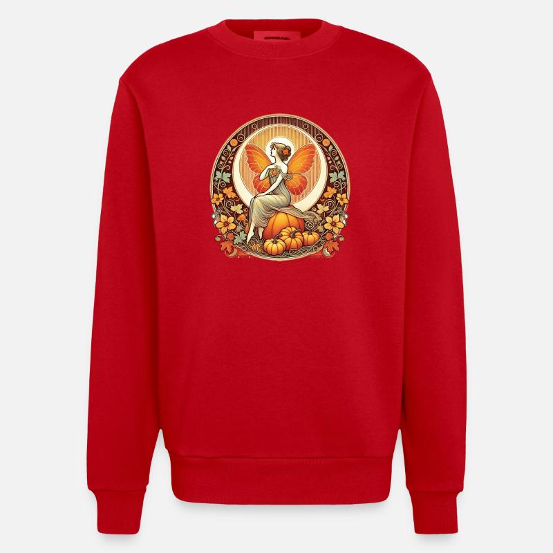Fée d’automne - Sweat bio épais oversize fabriqué en UE - rouge
