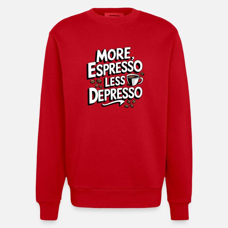 Espresso, Coffee, Kaffee, Latte, Geschenkidee - Heavyweight Oversized Organic Crew Neck Made in EU - Rot