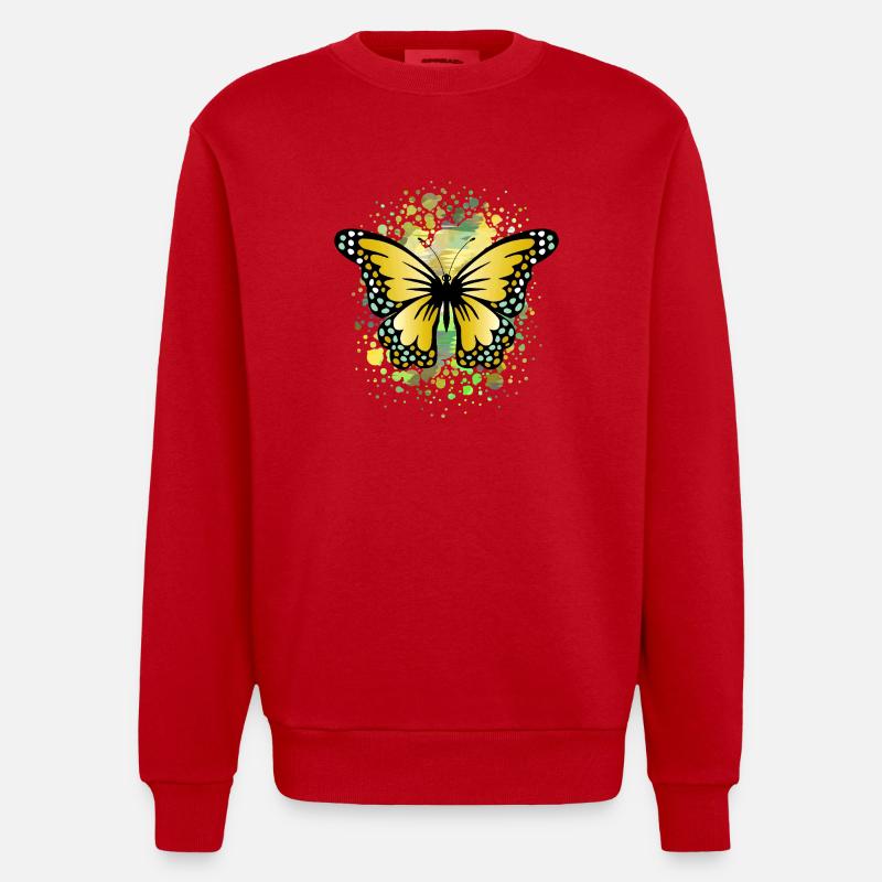 Papillon - Sweat bio épais oversize fabriqué en UE - rouge
