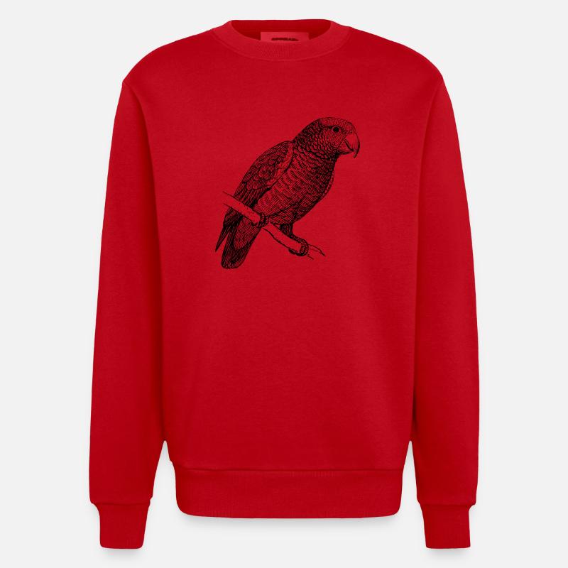 parrot40 - Heavyweight Oversized Organic Crew Neck Made in EU - red