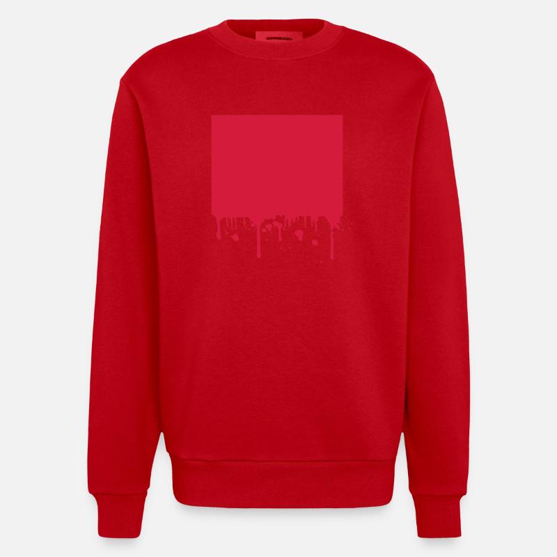 Blut Hintergrund Fläche Rahmen - Heavyweight Oversized Organic Crew Neck Made in EU - Rot