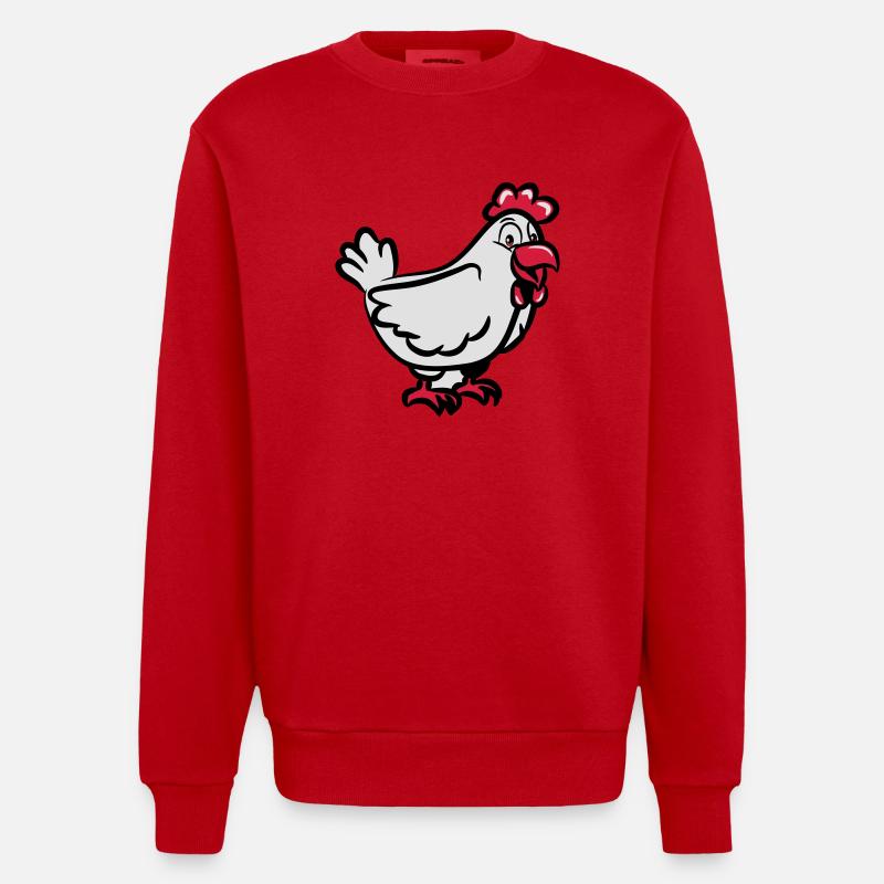 Huhn süss - Heavyweight Oversized Organic Crew Neck Made in EU - Rot