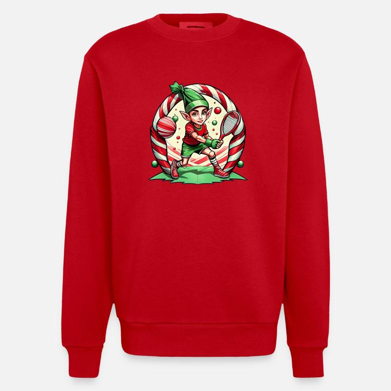 Tennis elfe de Noël - Sweat bio épais oversize fabriqué en UE - rouge