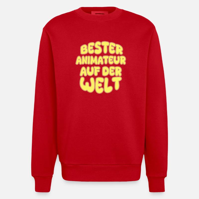 Animateur de vocation - Sweat bio épais oversize fabriqué en UE - rouge